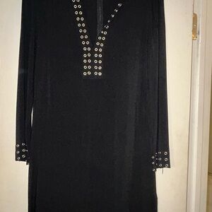 Express Black Long Sleeve Dress with Silver Grommets